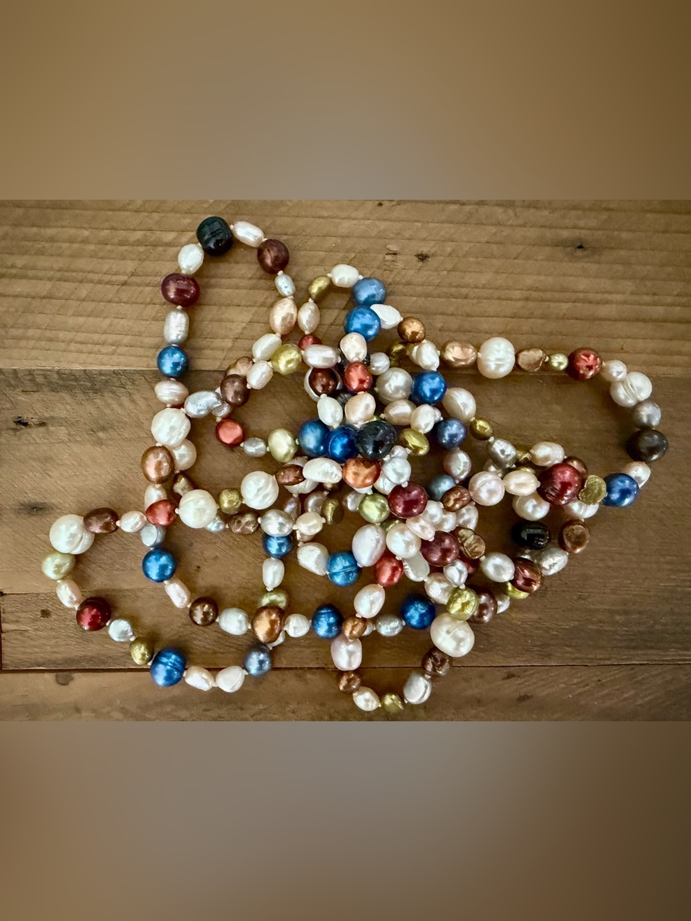 JTV 60" MULTICOLORED CULTURED FRESHWATER PEARL ENDLESS STRAND NECKLACE - Picture 3 of 4
